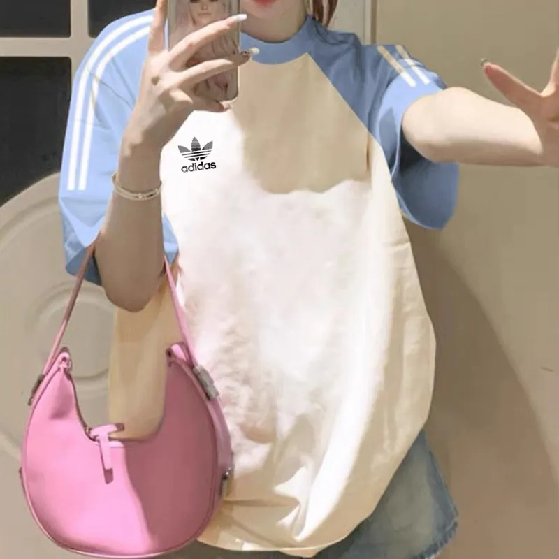 『M-3XL』通気性 アクティブ シンプル 洗練された カラーブロック Tシャツ
