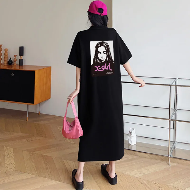 『L-4XL』新作登場 ゆったりデザイン 軽やかな着心地 ロング丈 ワンピース