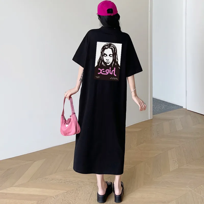 『L-4XL』新作登場 ゆったりデザイン 軽やかな着心地 ロング丈 ワンピース