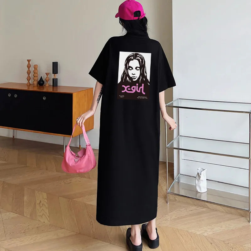 『L-4XL』新作登場 ゆったりデザイン 軽やかな着心地 ロング丈 ワンピース