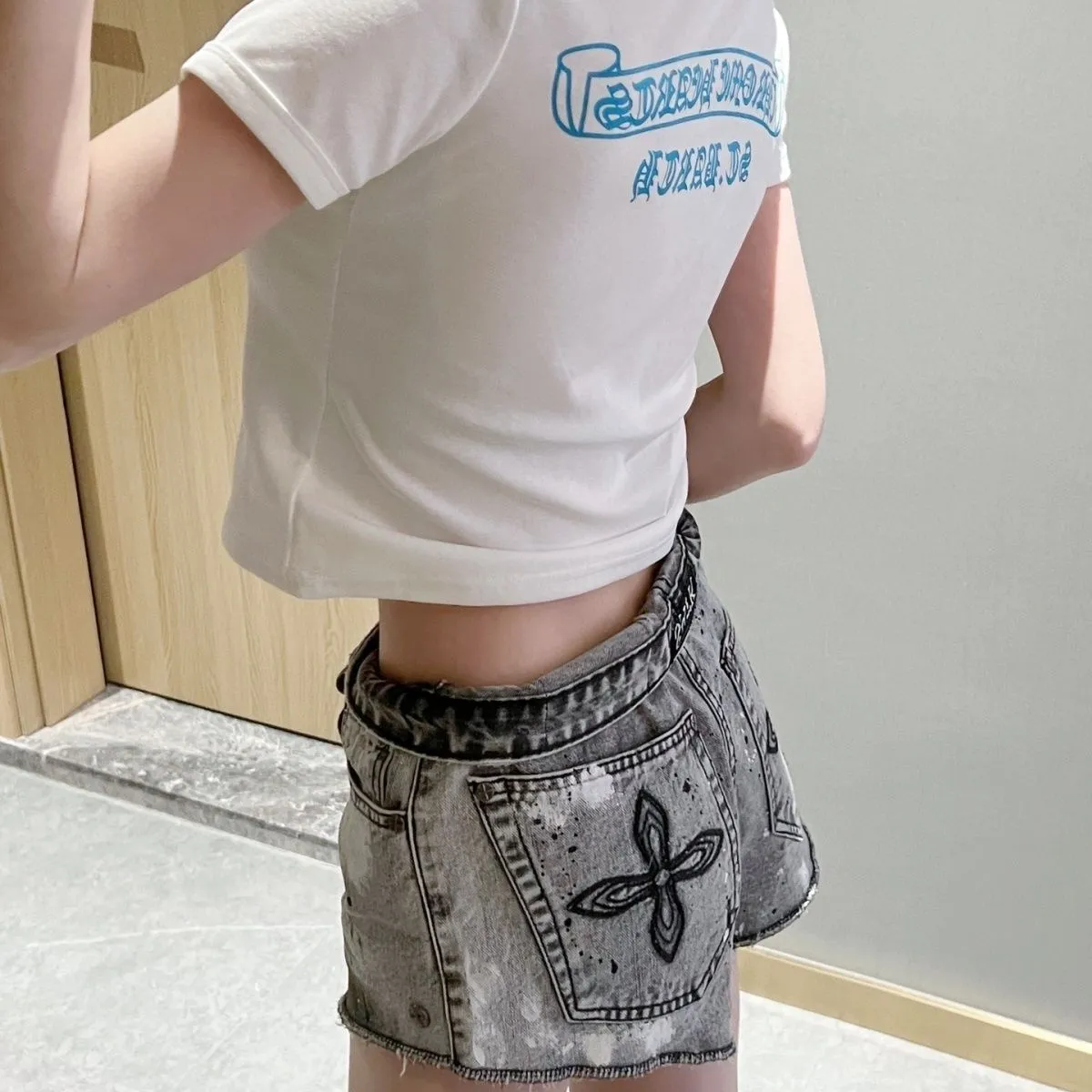 『S-2XL』新作 ストリートブランド サンスクリットプリント レアデザイン セクシーコーデ レディース