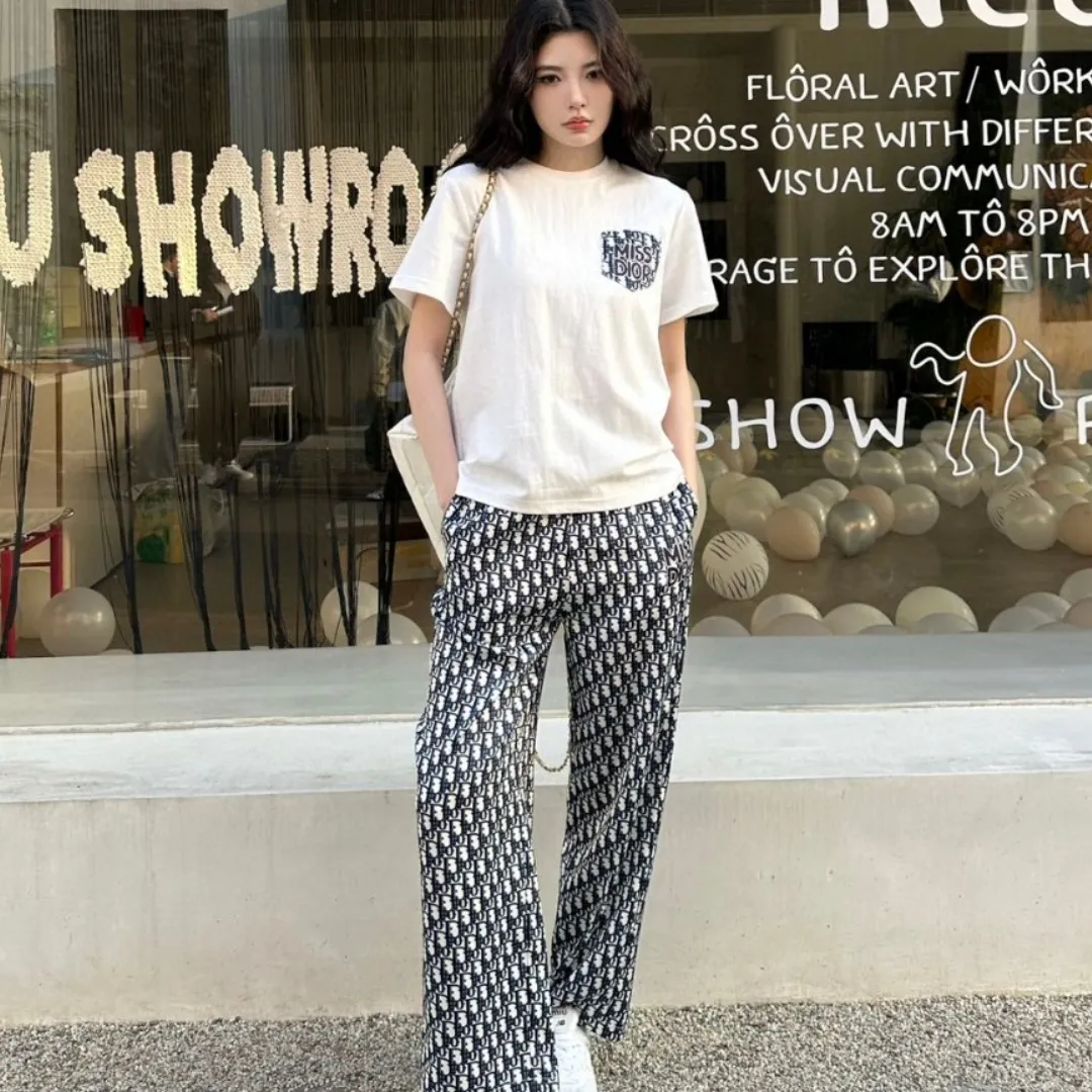 『S-L』新作 おしゃれ 低調 上品 ラグジュアリー 高級 定番 半袖Tシャツ モノグラムパンツ セットアップ