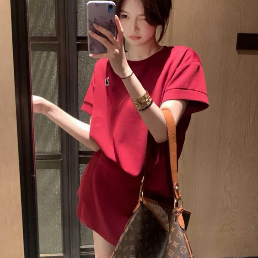 『M-L』韓国風 合わせやすい ゆるっと感 ストール付きストライプTシャツ スカートパンツ 3点セット
