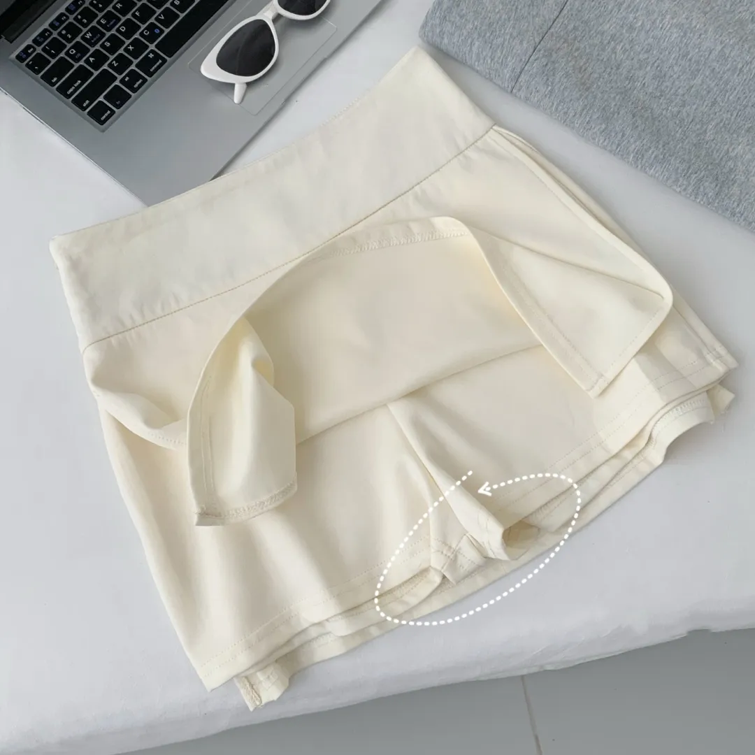 『M-L』韓国風 合わせやすい ゆるっと感 ストール付きストライプTシャツ スカートパンツ 3点セット