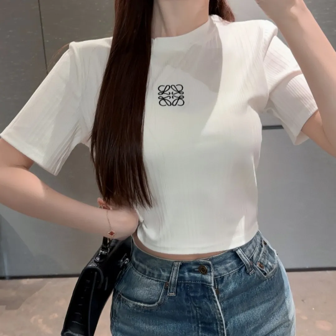 『S-L』おしゃれ クラシック シンプル 活気 小さい丸首 ショート丈 スリム Tシャツ