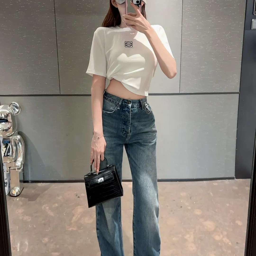 『S-L』おしゃれ クラシック シンプル 活気 小さい丸首 ショート丈 スリム Tシャツ