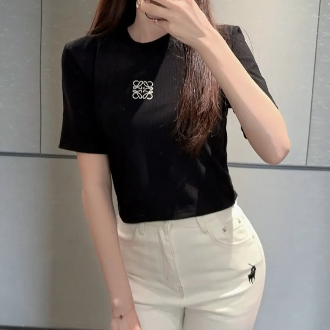 『S-L』おしゃれ クラシック シンプル 活気 小さい丸首 ショート丈 スリム Tシャツ