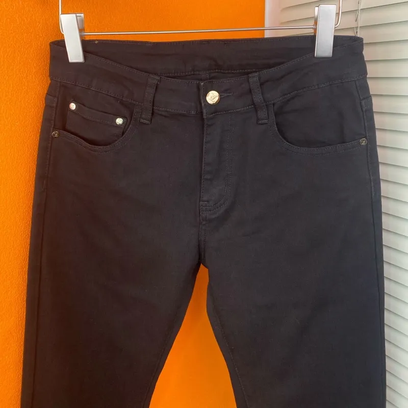 『S-2XL』目立つ  高品質 ファッション シンプル 快適 クラシック 合わせやすい スリムストレートジーンズ