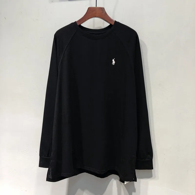 『M-4XL』刺繍 両サイドスリット 長袖Tシャツ 春秋 レディース くつろぎ ゆったり 綿100% トップス