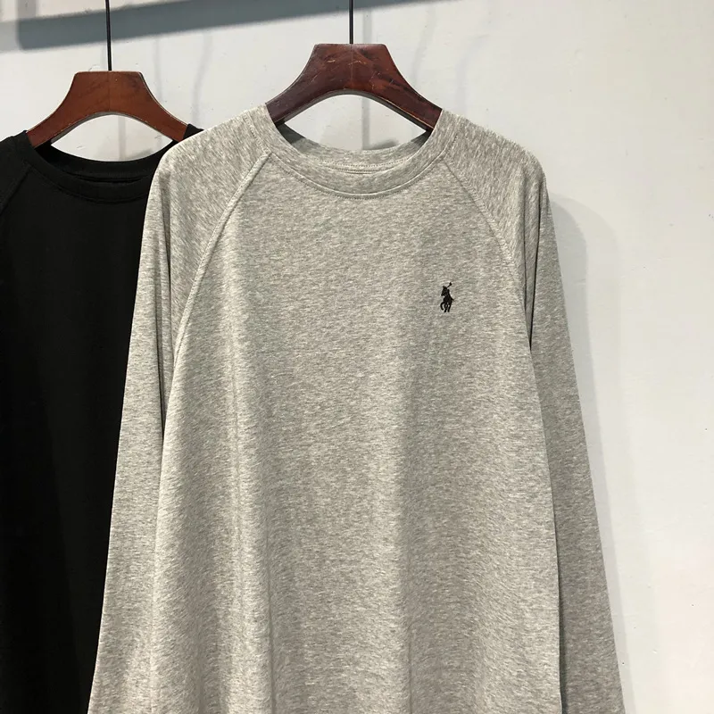 『M-4XL』刺繍 両サイドスリット 長袖Tシャツ 春秋 レディース くつろぎ ゆったり 綿100% トップス