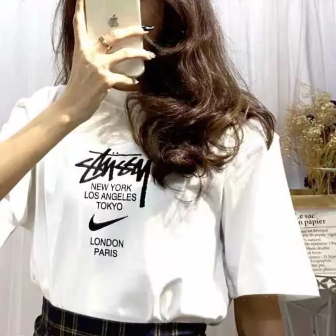 『S-4XL』オシャレ度UP 季節を先取り 特別コラボモデル ゆったりシルエット モノトーン Ｔシャツ