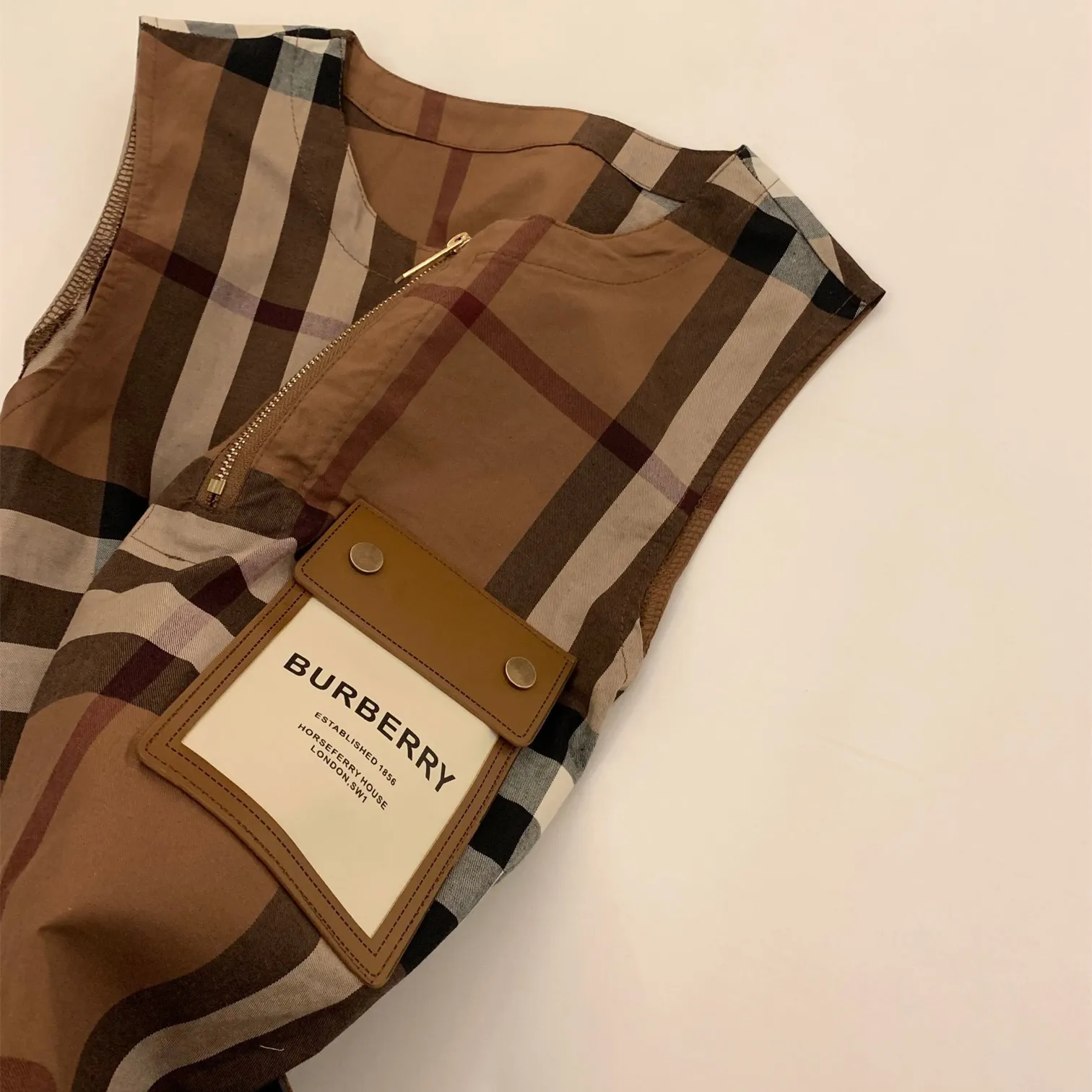 『S-L』新作 爆売れ 高品質 オーダーレザータグ ベルト付き クラシック ベスト チェック ワンピース