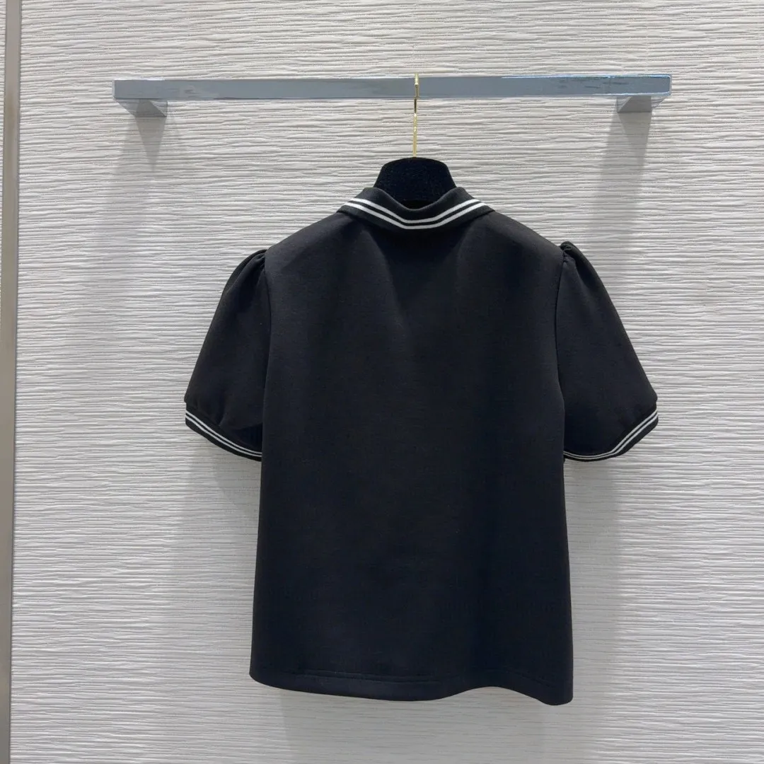 『S-L』スリム ロゴ刺繍デコ カラーブロック パッチワーク タータンカラー 半袖 ポロシャツ スカート セットアップ