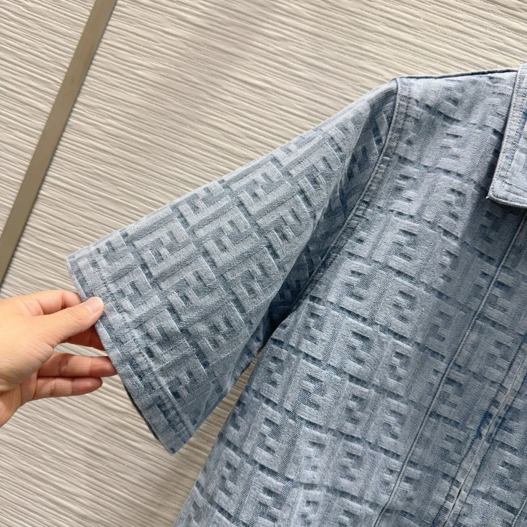 『S-L』限定 デニムシリーズ 高級質感 おしゃれコーデ 半袖トップ ジャカードストレートパンツ