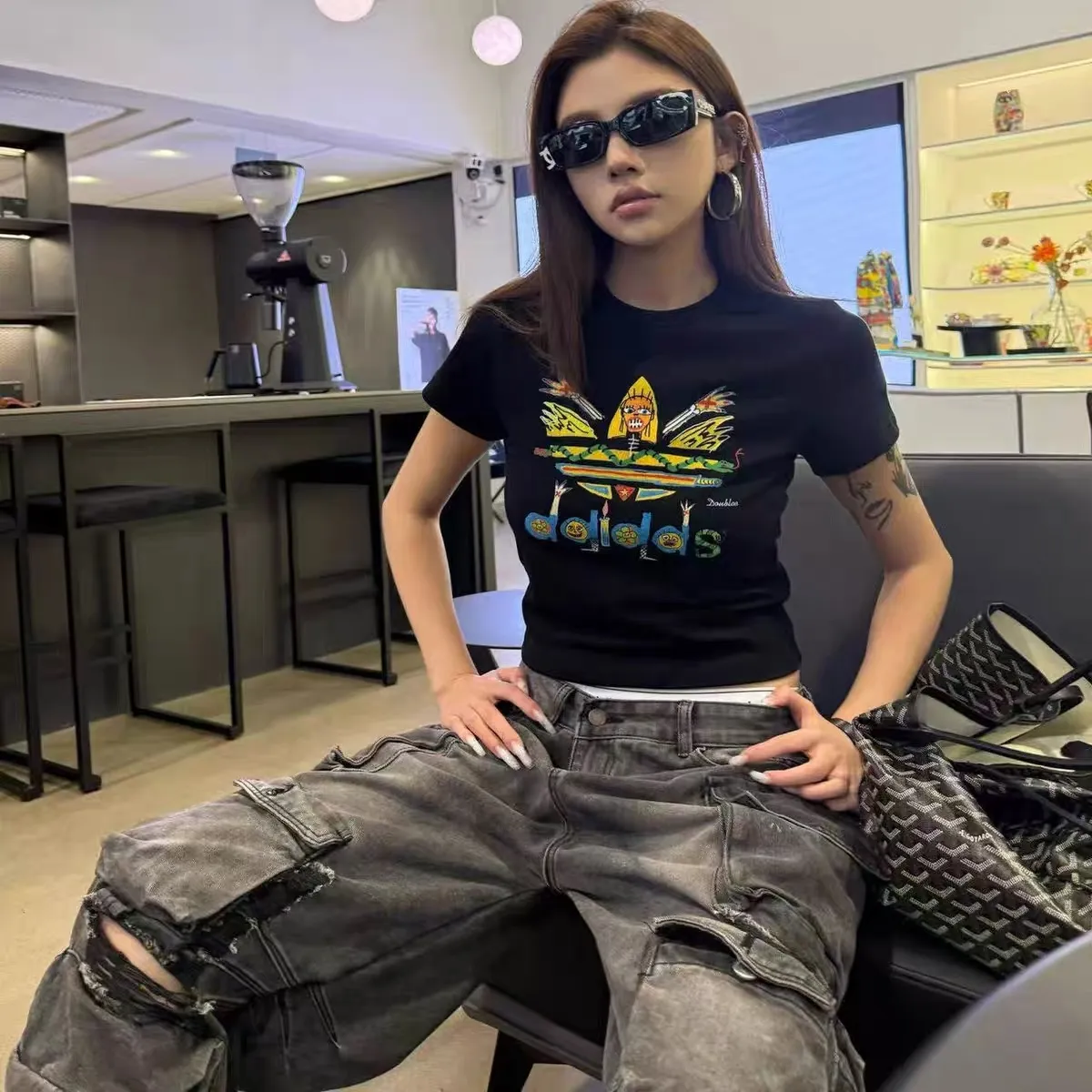 『S-2XL』通気性 ストレッチ おしゃれ カジュアル スリム プリント Tシャツ