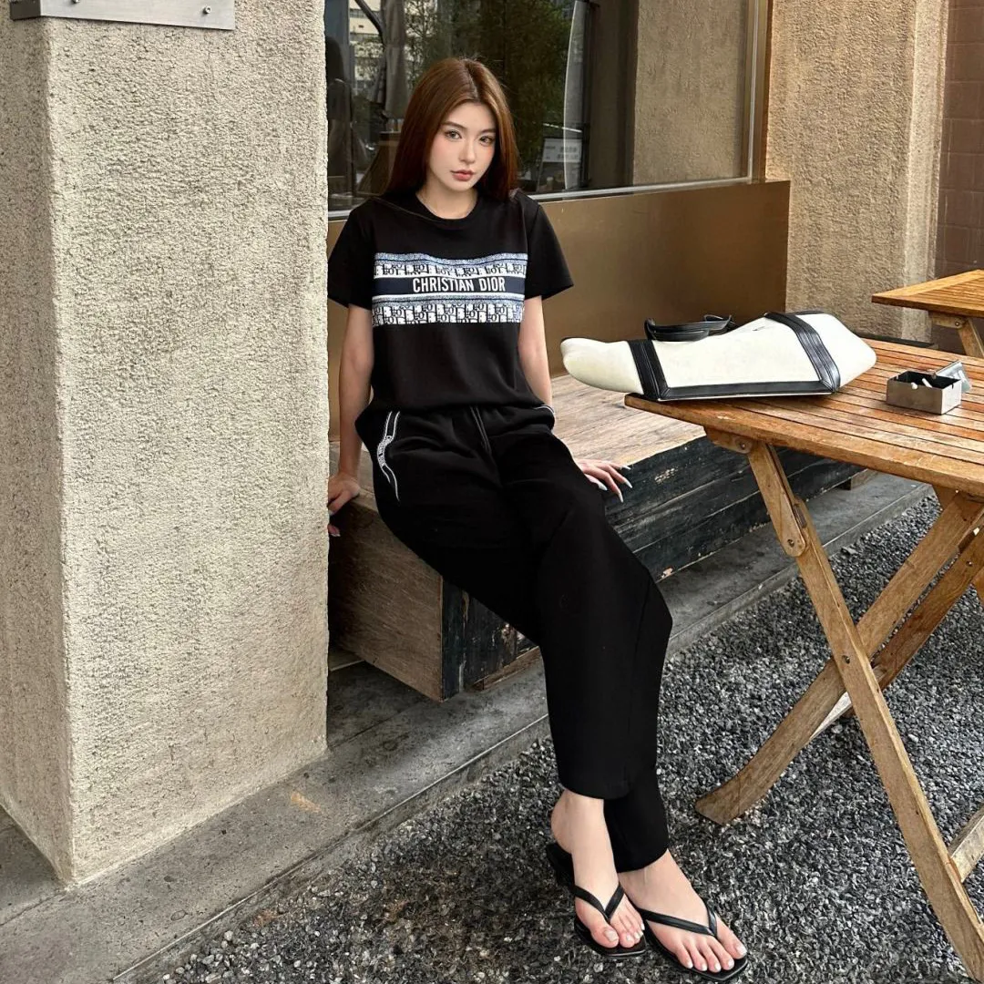 『S-L』デザイン独特 日常 通勤 カジュアル 半袖 ロングパンツ セットアップ
