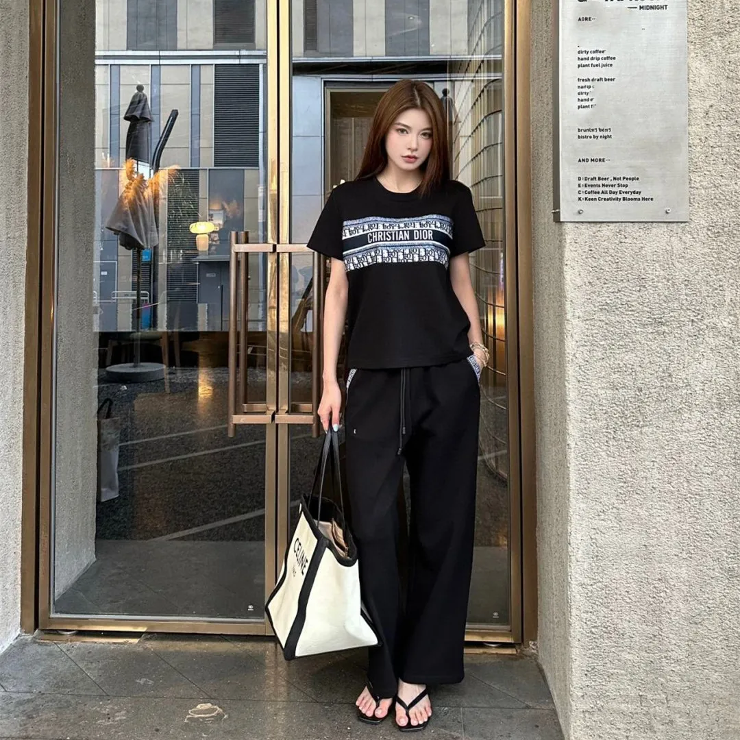 『S-L』デザイン独特 日常 通勤 カジュアル 半袖 ロングパンツ セットアップ