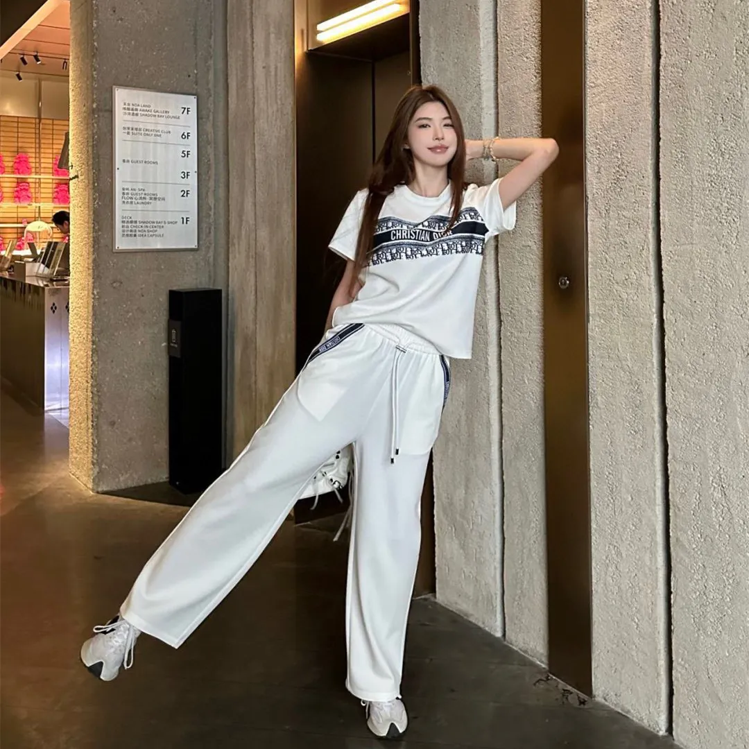 『S-L』デザイン独特 日常 通勤 カジュアル 半袖 ロングパンツ セットアップ