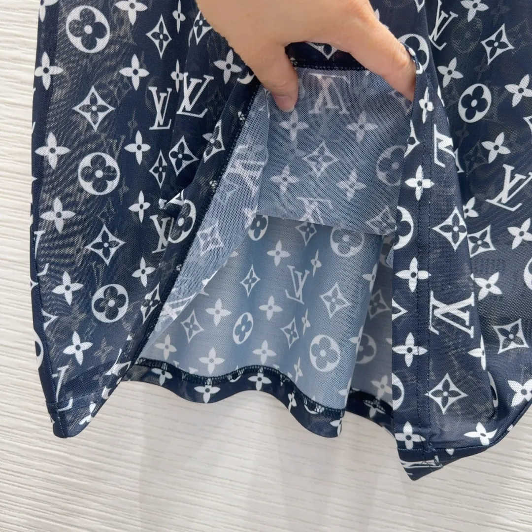 『S-L』シースルー 高級感 柔らかい ストレッチ 快適 プレミアム 上品 浸透プリント メッシュ トップス半袖