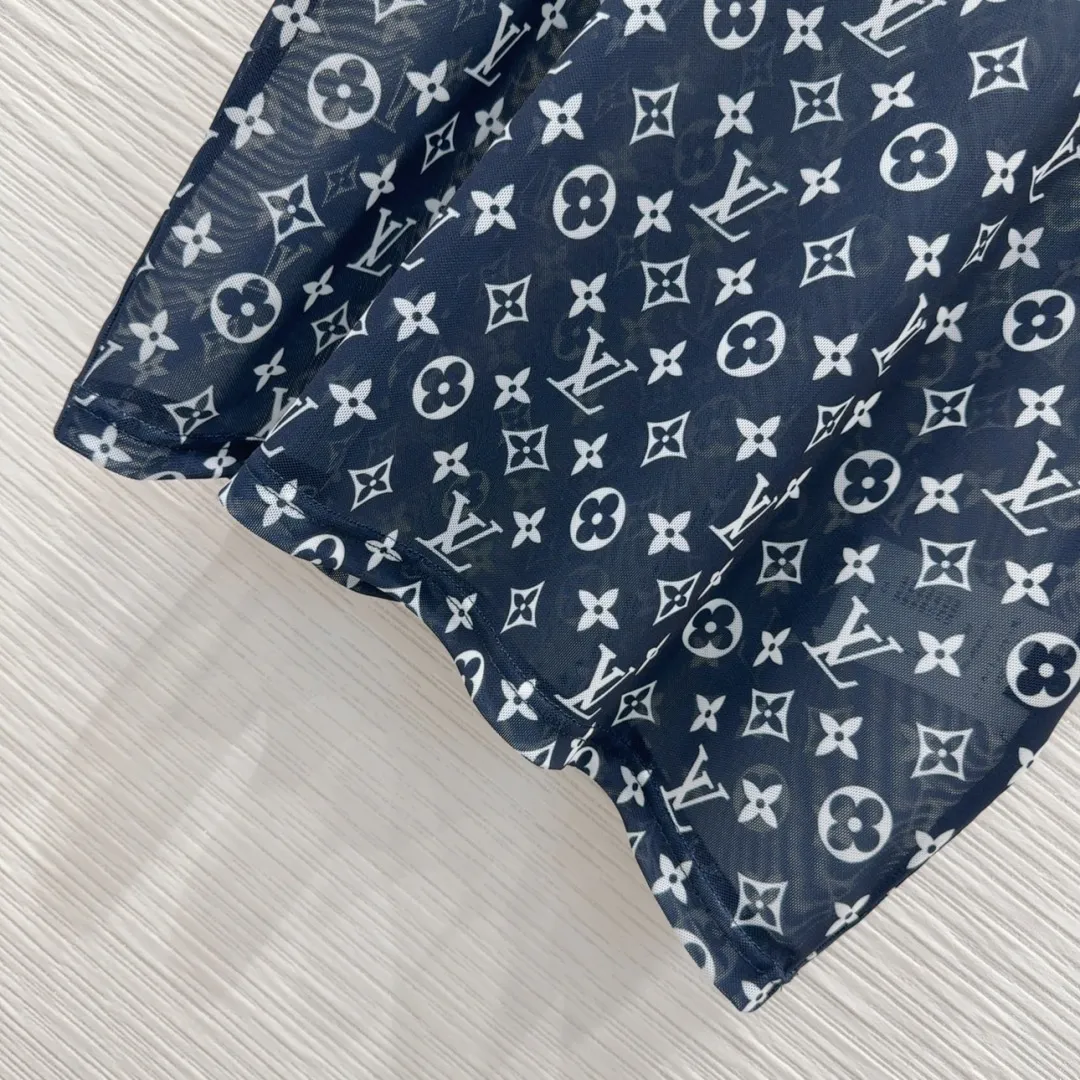 『S-L』シースルー 高級感 柔らかい ストレッチ 快適 プレミアム 上品 浸透プリント メッシュ トップス半袖