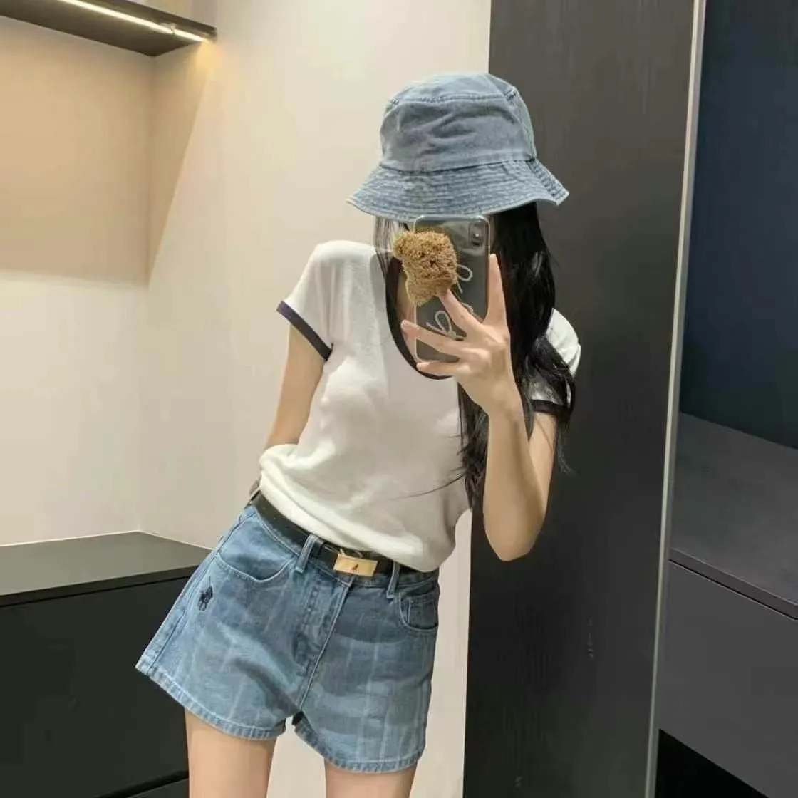 『S-L』大人可愛い 着るだけで特別感 インスタ映え間違いなし 夏 ストレッチ おしゃれ リラックス 快適 刺繍 デニムショーツ