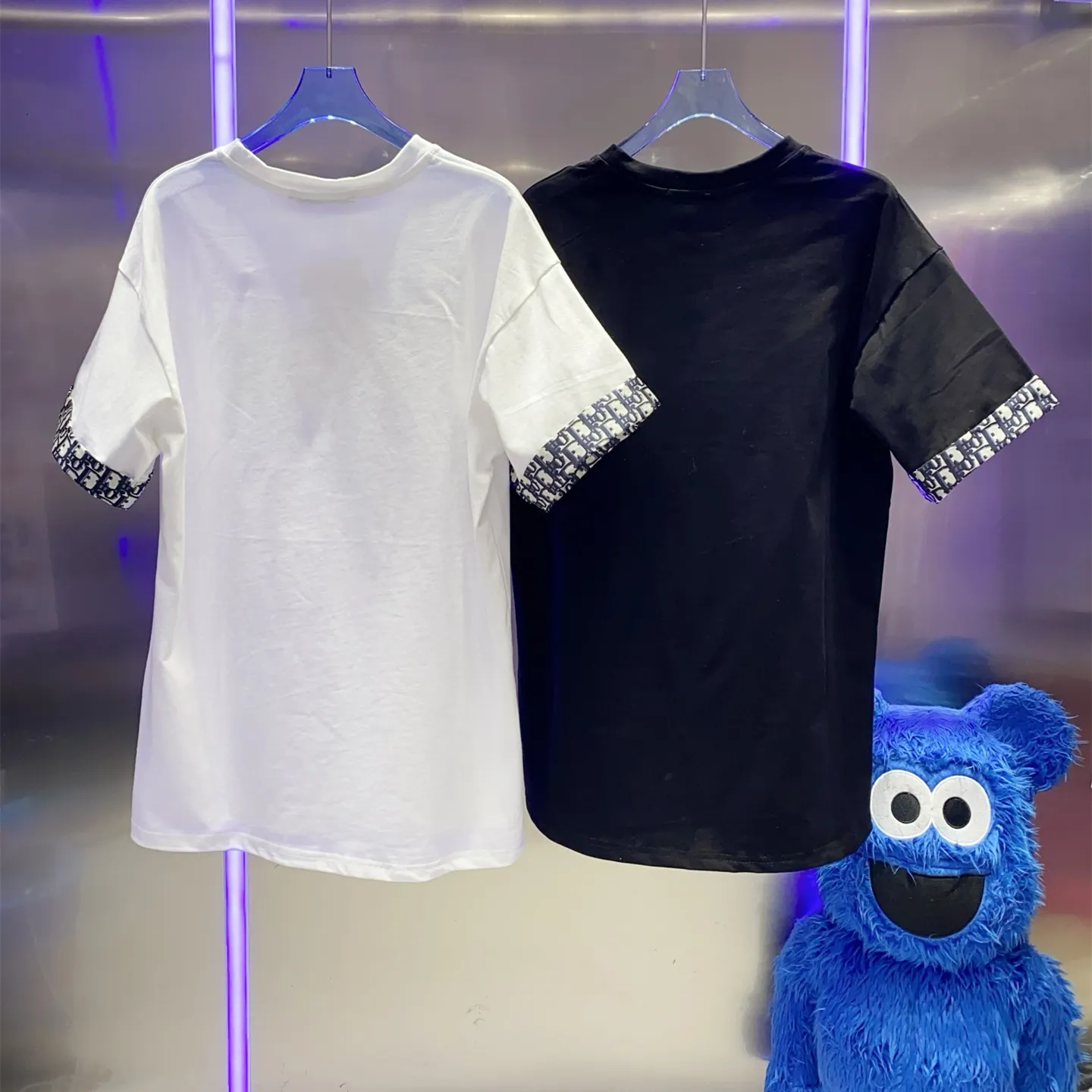 『S-L』新作 胸元ホットストーン レターデコ カジュアル スリム プリント 半袖 クルーネック Tシャツ