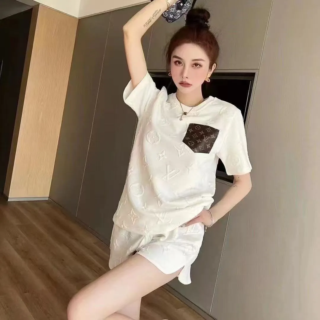 『S-L』元気いっぱい 好感度UP 最愛の一着 柔らかい ショートパンツ Ｔシャツ セットアップ