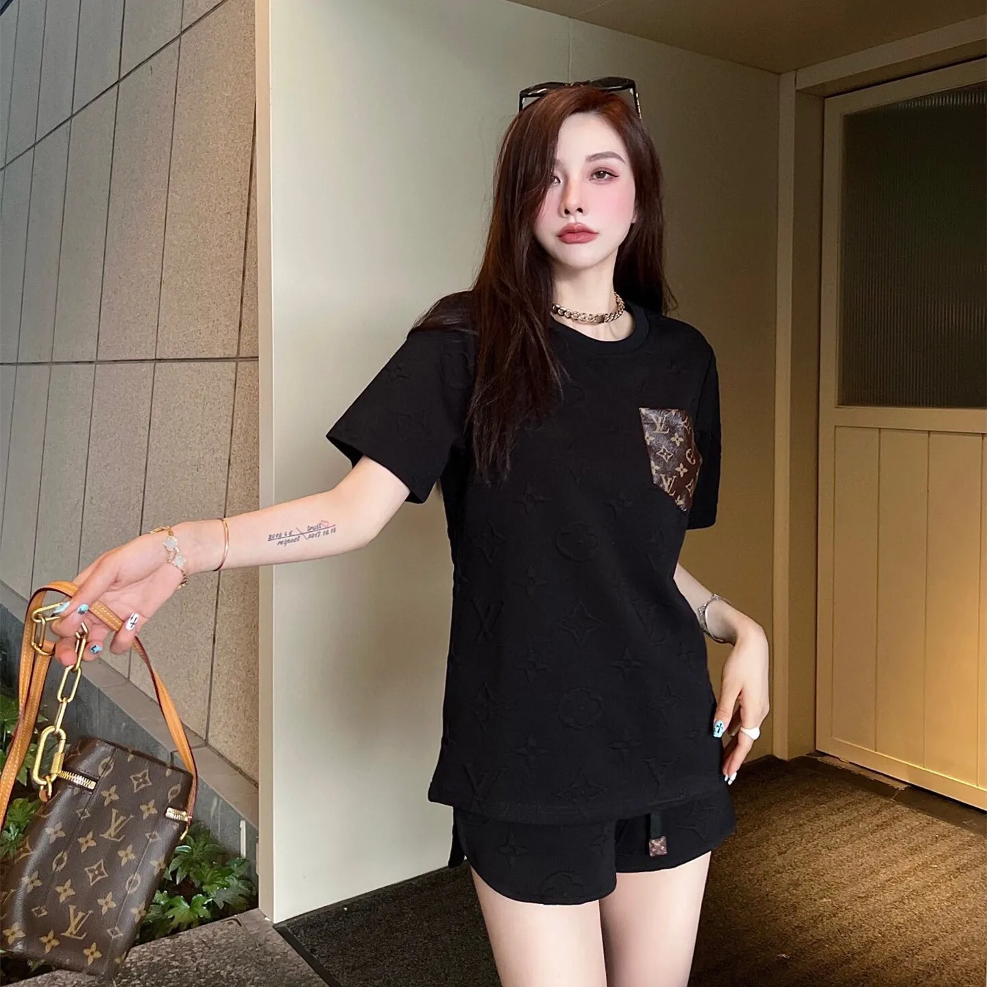 『S-L』元気いっぱい 好感度UP 最愛の一着 柔らかい ショートパンツ Ｔシャツ セットアップ