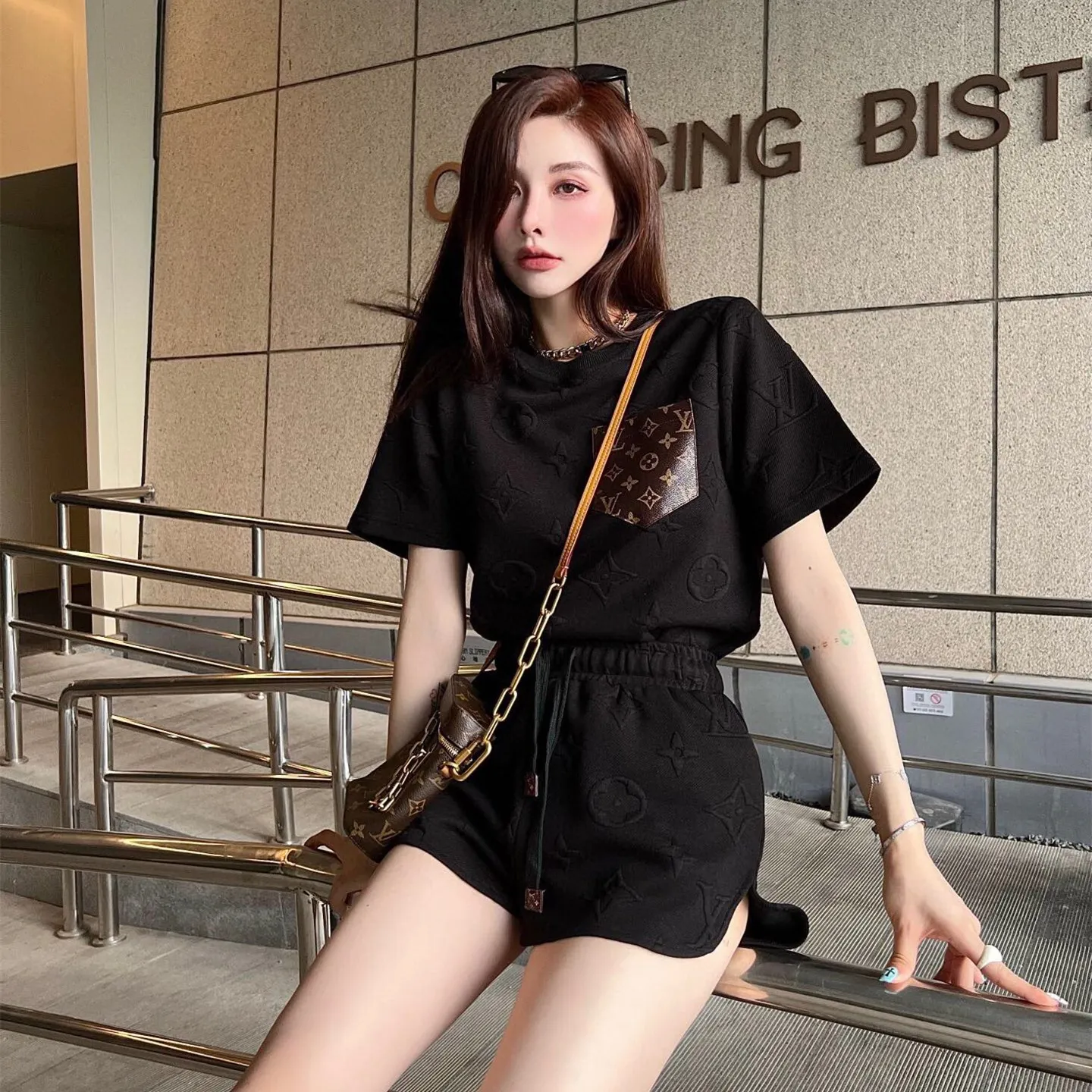 『S-L』元気いっぱい 好感度UP 最愛の一着 柔らかい ショートパンツ Ｔシャツ セットアップ