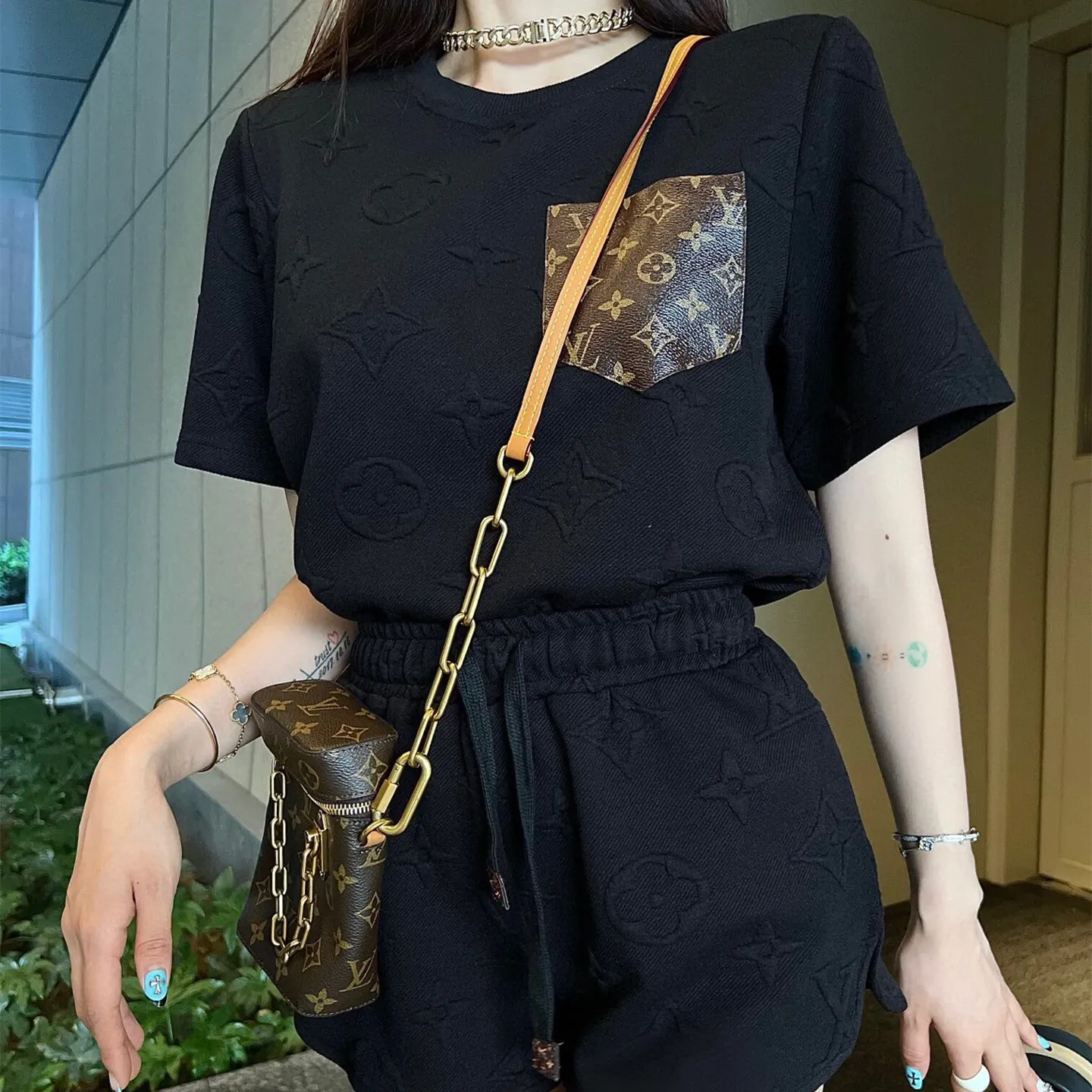 『S-L』元気いっぱい 好感度UP 最愛の一着 柔らかい ショートパンツ Ｔシャツ セットアップ
