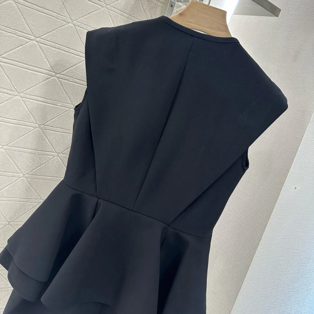 『S-L』超人気商品  存在感  ファッション 日常 スタンドネック 切り替え  ジッパー ワンピース　