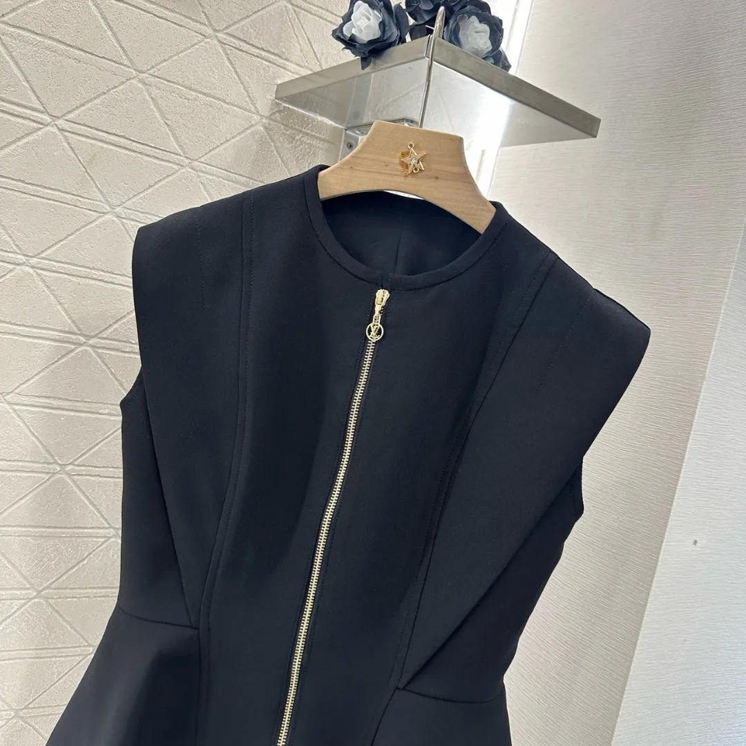 『S-L』超人気商品  存在感  ファッション 日常 スタンドネック 切り替え  ジッパー ワンピース　