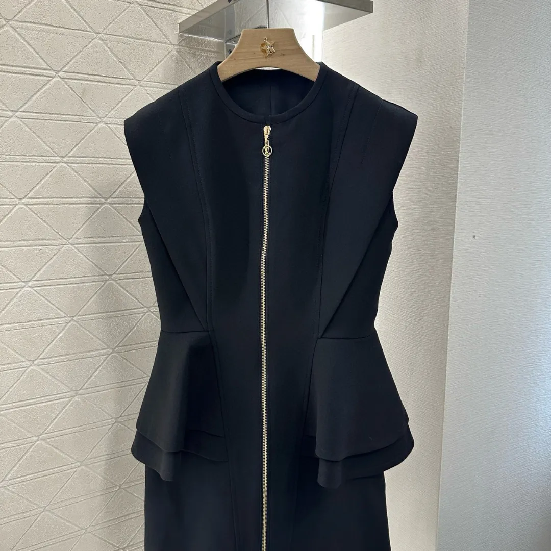 『S-L』超人気商品  存在感  ファッション 日常 スタンドネック 切り替え  ジッパー ワンピース　