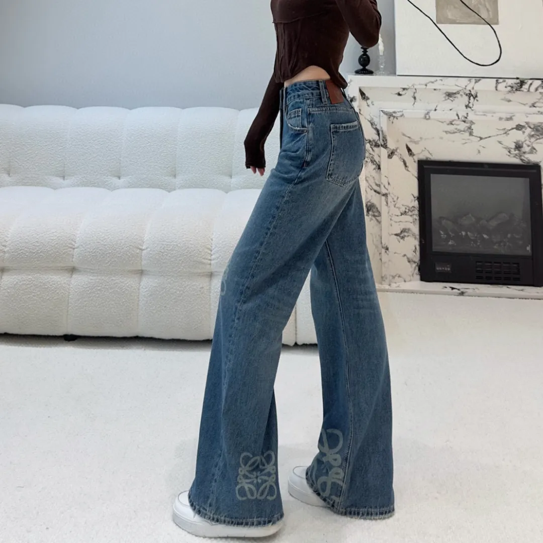 『S-L』大人気 好感度100％ ストリート系 カジュアル  プリント  デニム ロング パンツ