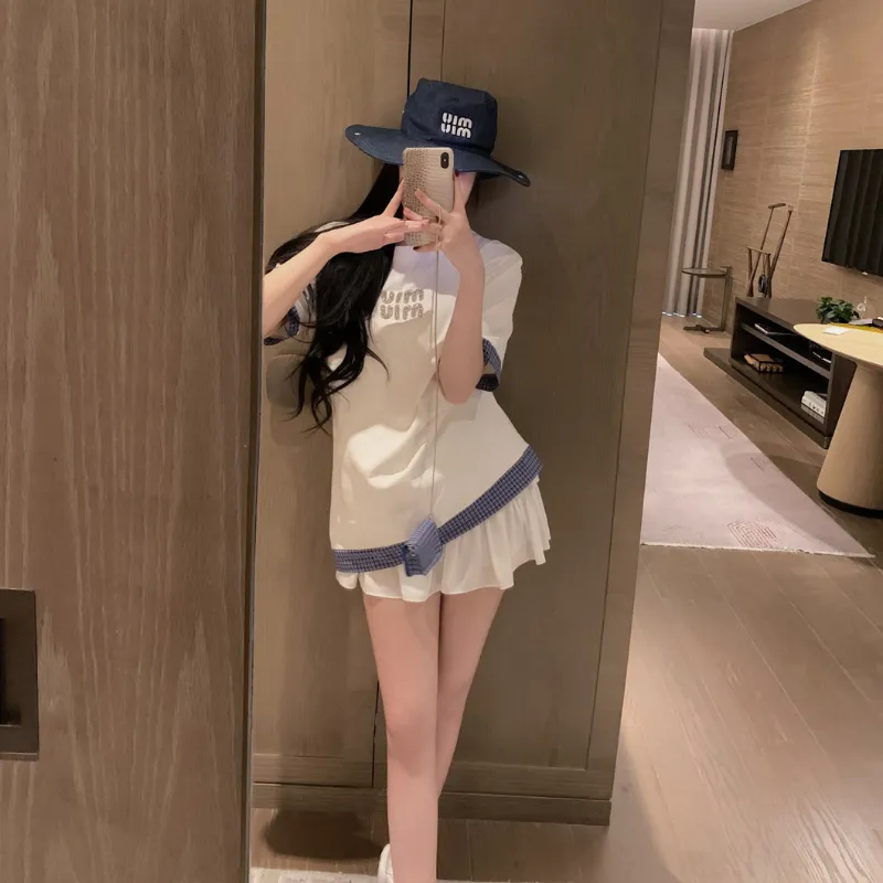 『S-L』今季も大流行 女子マスト キレカジ 切り替え ラインストーン Ｔシャツ