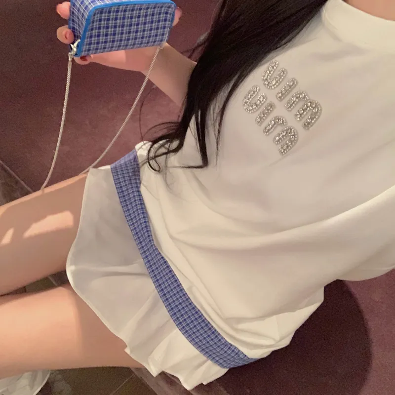 『S-L』今季も大流行 女子マスト キレカジ 切り替え ラインストーン Ｔシャツ