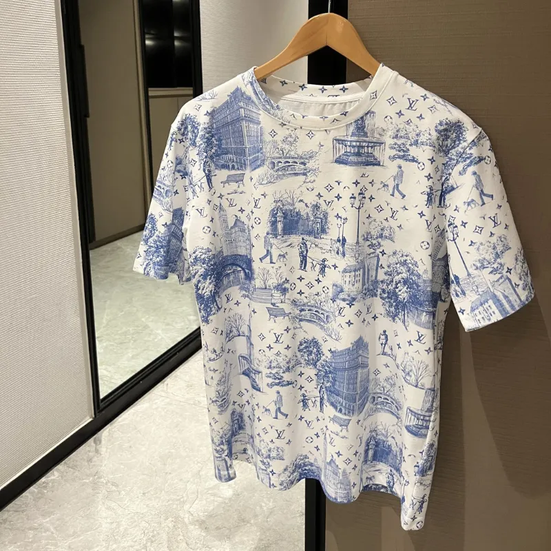 『S-L』話題沸騰中 気質満点 快適 トレンド プリント ラウンドネック Ｔシャツ