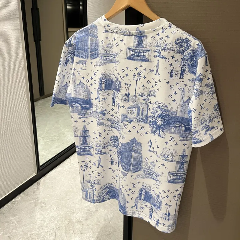 『S-L』話題沸騰中 気質満点 快適 トレンド プリント ラウンドネック Ｔシャツ