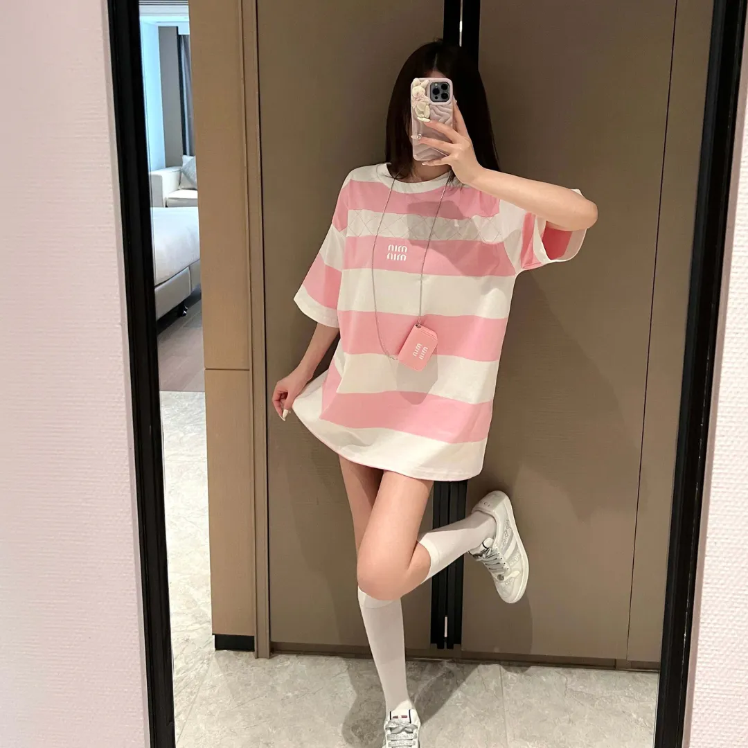 『フリーサイズ』売れ切れ必至 着心地良い モード スウィート ボーダー柄 Tシャツ
