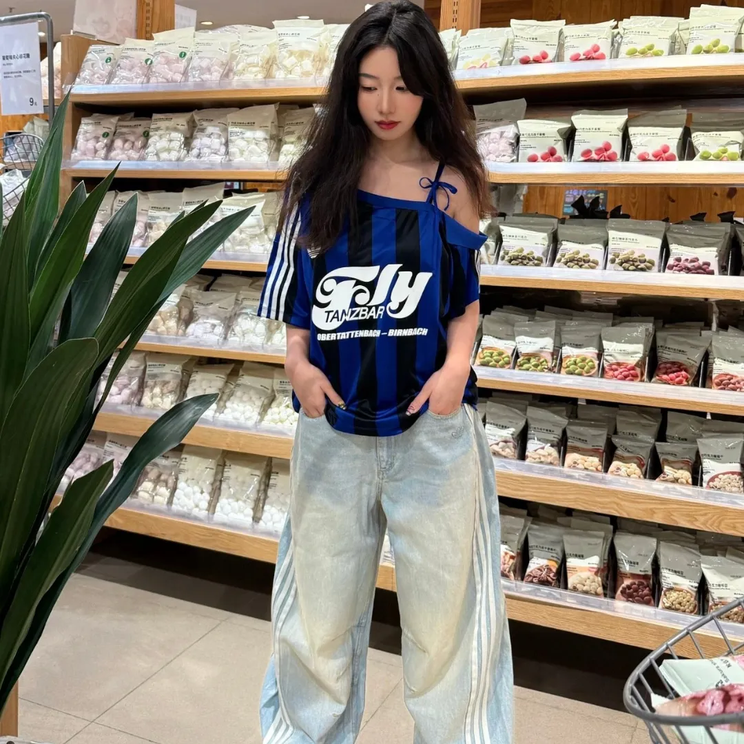 『S-L』超人気商品 目立つ 合わせやすい トレンド クール ワンショルダー Ｔシャツ