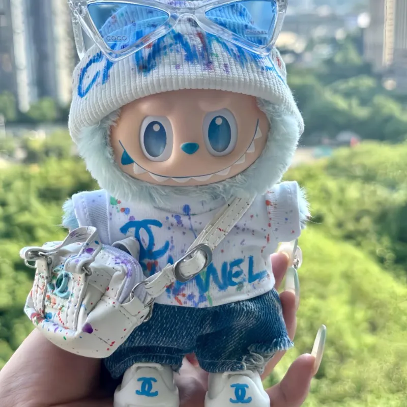 大注目 可愛い カッコイイ配色labubuぬいぐるみペンダント服 人形を含まない